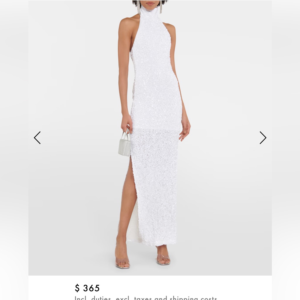 Elegant White Sleeveless Sequin Dress